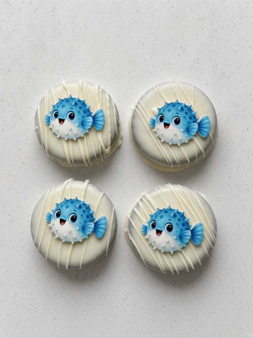 Ätbara toppers tema hav ca 3 cm