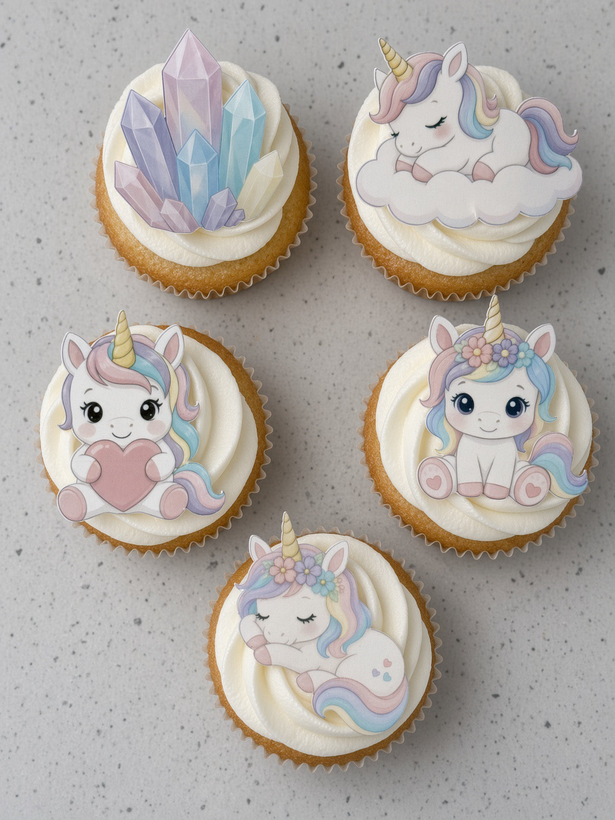 Ätbara unicorn-toppers ca 5-6 cm