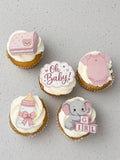 Ätbara babyshower-toppers flicka ca 5-6 cm