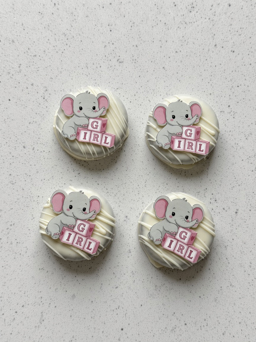 Ätbara babyshower-toppers flicka ca 3 cm