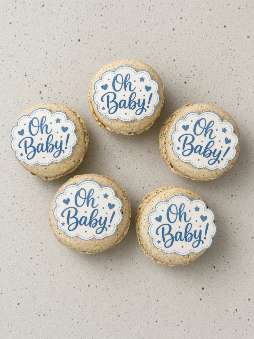 Ätbara babyshower-toppers pojke ca 3 cm