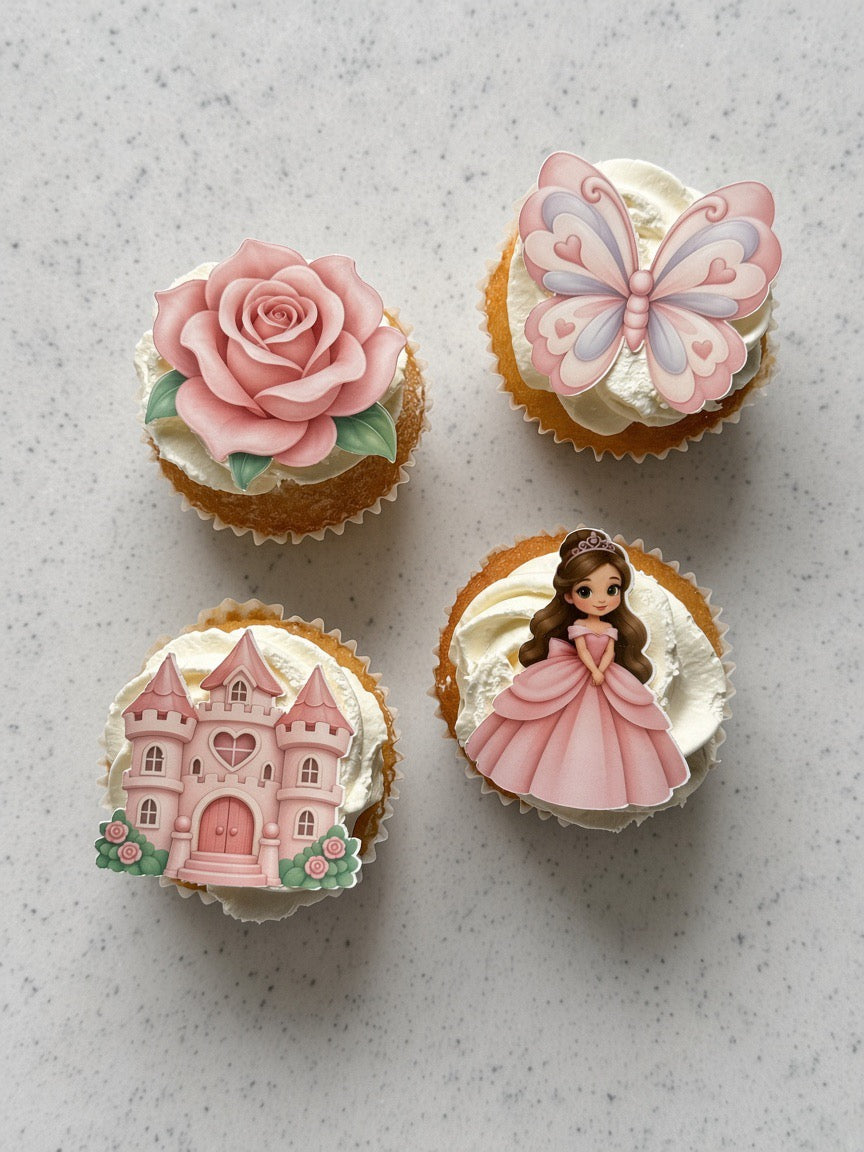 Ätbara prinsess-toppers ca 5-6 cm