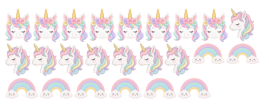Ätbara unicorn toppers ca 3 cm