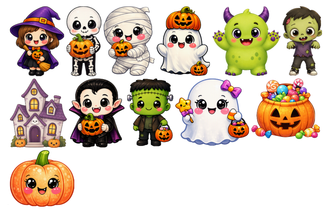 Ätbara Halloween-toppers 5-6 cm